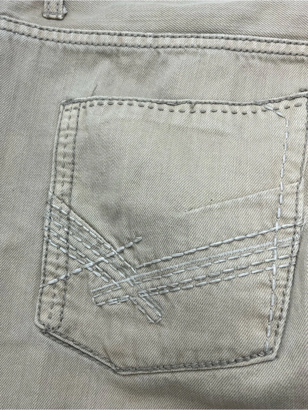 BKE Denim Carter Tan Khaki Mens Regular Fit Straight Leg Jeans Pants Size 34L